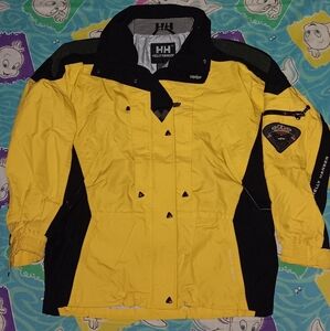 90s Helly Hansen Equipe Vintage Ski Jacket Coat Skiing Yellow & Black